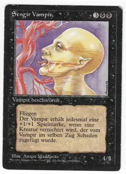 ►Magic-Style◄ MTG - Sengir Vampire - German Revised FBB - Played - Image 1
