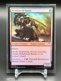 MTG Reinforced Ronin 158/302 Kamigawa: Neon Dynasty Uncommon Foil Near Mint+ - Image 1