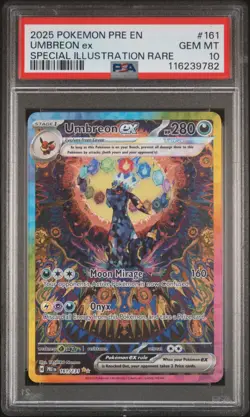 2025 POKEMON PRE EN-PRISMATIC EVOLUTIONS #161 UMBREON EX PSA 10 - Image 1