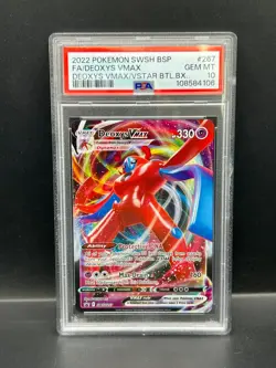 Pokemon PSA 10 GEM MT Deoxys VMAX SWSH267 Deoxys Battle Box Holo 2022 #4106 - Image 1