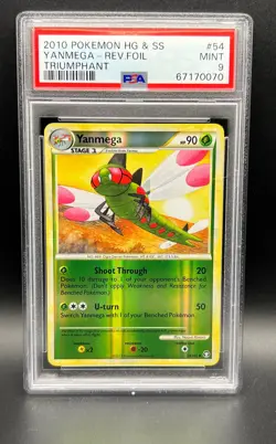 Pokemon PSA 9 MINT Yanmega 54/102 HGSS Triumphant Reverse Holo 2010 S#0070 - Image 1