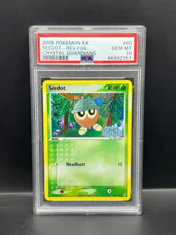 Pokemon PSA 10 GEM MT Seedot 60/100 Crystal Guardians Reverse Holo 2005 S#2351 - Image 1