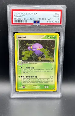 Pokemon PSA 9 MINT Swalot 50/101 EX Hidden Legends Prerelease Promo 2004 S#2562 - Image 1