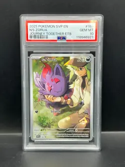 Pokemon PSA 10 GEM MT N's Zorua SVP 189 Journey Together ETB Promo Holo S#6921 - Image 1