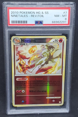 Pokemon PSA 8 NM-MT Ninetales 7/123 Heart Gold & Soul Silver Reverse Holo S#2291 - Image 1