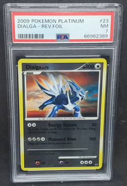 Pokemon PSA 7 NM Dialga 23/127 Platinum Reverse Holofoil 2009 S#2389 Error - Image 1