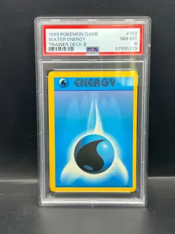 Pokemon PSA 8 NM-MT Water Energy 102/102 TRAINER DECK B Non-Holo 1999 S#5213 - Image 1