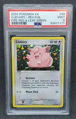 Pokemon PSA 9 MINT Clefairy 59/112 FireRed & LeafGreen Reverse Holo 2004 S#1171 - Image 1