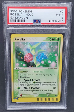 Pokemon PSA 9 MINT Roselia 9/97 EX Dragon Holofoil Rare 2003 Holo - Image 1