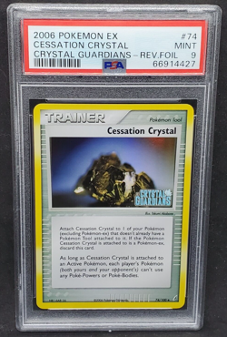 Pokemon PSA 9 MINT Cessation Crystal 74/100 Crystal Guardians Reverse Holo #4427 - Image 1