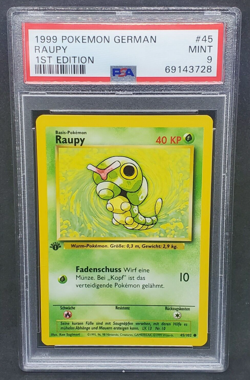 Pokemon PSA 9 MINT German Caterpie Raupy 45/102 1st Edition Base Set 1999 s#3728 - Image 1