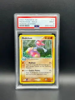 Pokemon PSA 9 MINT Medicham 10/101 EX Hidden Legends Holofoil 2004 S#4252 - Image 1