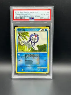 Pokemon PSA 10 GEM MT Poliwag 58/95 City Championships STAFF Promo 2010 S#4488 - Image 1