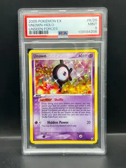 Pokemon PSA 9 MINT Unown K/28 EX Unseen Forces Holofoil Rare 2005 S#4206 - Image 1
