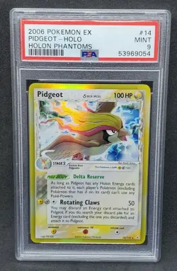 Pokemon PSA 9 MINT Pidgeot 14/110 EX Holon Phantoms Holofoil Rare 2006 S#9054 - Image 1