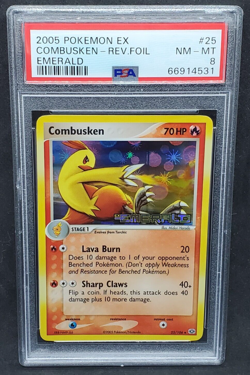 Pokemon PSA 8 NM-MT Combusken 25/106 EX Emerald Reverse Holofoil 2005 S#4531 - Image 1