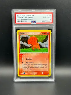 Pokemon PSA 8 NM-MT Vulpix 81/101 EX Hidden Legends Reverse Holofoil 2004 S#3952 - Image 1