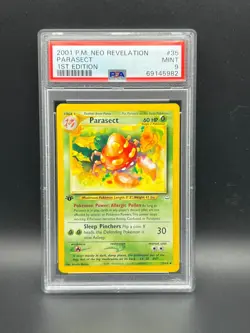 Pokemon PSA 9 MINT Parasect 35/64 Neo Revelation 1st Edition 2001 S#5982 - Image 1