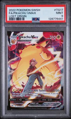 2022 Pokemon Lost Origin Pikachu VMAX TG17 Full Art Trainer Gallery PSA 9 Mint - Image 1