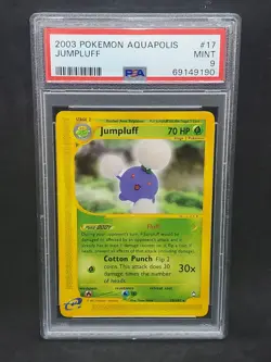 Pokemon PSA 9 MINT Jumpluff 17/147 Aquapolis Non-Holo Rare 2003 E-Reader s#9190 - Image 1