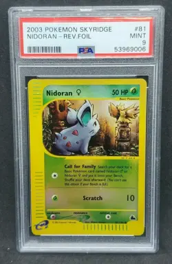 Pokemon PSA 9 MINT Nidoran F 81/144 Skyridge Reverse Holo 2003 E-Reader S#9006 - Image 1