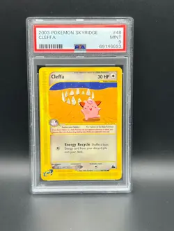 Pokemon PSA 9 MINT Cleffa 48/144 Skyridge Non-Holo 2003 E Reader S#6693 - Image 1