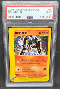 Pokemon PSA 9 MINT Houndour 66/144 Skyridge Non-Holo 2003 E-Reader s#9244 - Image 1