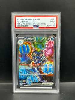 Pokemon PSA 9 MINT Palafin ex 151/131 Prismatic Evolutions Illustration S#8682 - Image 1