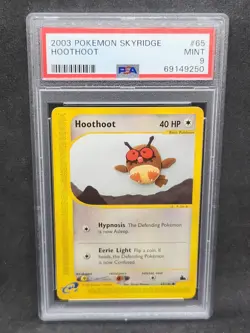Pokemon PSA 9 MINT Hoothoot 65/144 Skyridge Non-Holo 2003 E-Reader s#9250 - Image 1