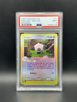 Pokemon PSA 9 MINT Shelgon 41/97 Dragon Reverse Holofoil 2003 E Reader S#7175 - Image 1
