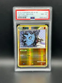 Pokemon PSA 8 NM-MT Pupitar 38/95 HGSS Unleashed Reverse Holofoil 2010 #4649 - Image 1