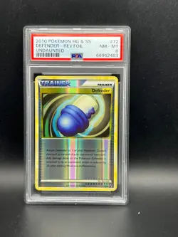 Pokemon PSA 8 NM-MT Defender 72/90 HGSS Undaunted Reverse Holo 2010 S#2483 - Image 1