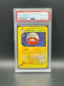 Pokemon PSA 8 NM-MT Electrode 8/147 Aquapolis Reverse Holofoil 2003 S#4377 - Image 1