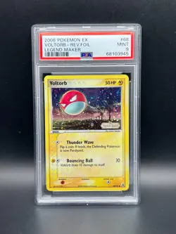 Pokemon PSA 9 MINT Voltorb 68/92 EX Legend Maker Reverse Holofoil 2006 S#3945 - Image 1
