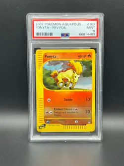 Pokemon PSA 9 MINT Ponyta 102/147 Aquapolis Reverse Holo 2003 E Reader S#4483 - Image 1