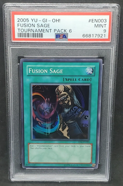 Yugioh PSA 9 MINT Fusion Sage TP6-EN003 Super Rare Tournament Pack 6 2005 S#7921 - Image 1