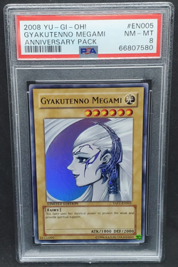 Yugioh PSA 8 NM-MT Gyakutenno Megami YAP1-EN005 Ultra Rare Anniversary Pack 2008 - Image 1
