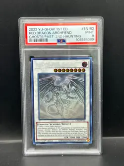 Yugioh PSA 9 MINT Red Dragon Archfiend GFP2-EN182 Ghost Rare 1st Ed 2022 S#4389 - Image 1