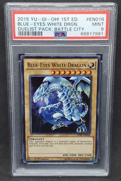 Yugioh PSA 9 MINT Blue-Eyes White Dragon DPBC-EN016 1st Edition Ultra Rare - Image 1