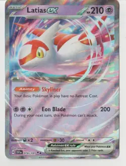 Pokemon TCG Latias ex 076/191 Double Rare Card Surging Sparks SV8 NM 2024 - Image 1