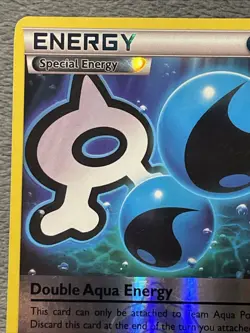 Double Aqua Energy 33/34 Reverse Holo Pokemon Card Double Crisis 2015 LP - Image 3