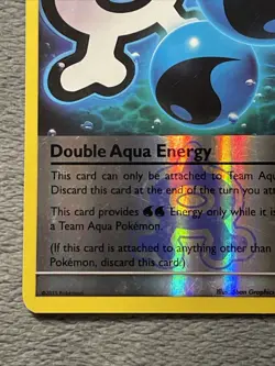 Double Aqua Energy 33/34 Reverse Holo Pokemon Card Double Crisis 2015 LP - Image 5