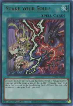 Yu-Gi-Oh Card - WISU-EN023 - STAKE YOUR SOUL! (ultra rare holo) - NM/Mint - Image 1