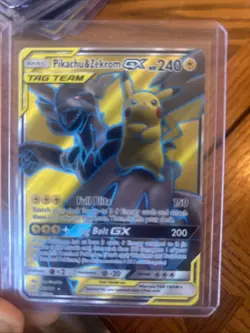 Pokemon TCG Card - Pikachu & Zekrom GX Tag Team 162/181 Full Art Holo Rare LP - Image 1