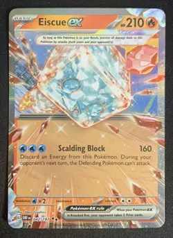 Eiscue ex 042/197 Obsidian Flames Double Rare Holo Pokemon TCG Card NM - Image 1