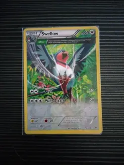 Swellow 72/108 Full Art Rare NON Holo Pokemon TCG Card Roaring Skies NM - Image 1