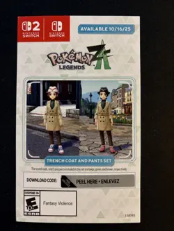 Pokemon Legends ZA trench coat and pants set code - IN HAND! (CODE CARD SHIPPED) - Image 1