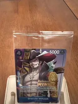 One Piece TCG Dracule Mihawk P-081 P Foil Card Winner Release Event English - Image 2