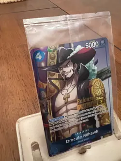 One Piece TCG Dracule Mihawk P-081 P Foil Card Winner Release Event English - Image 4