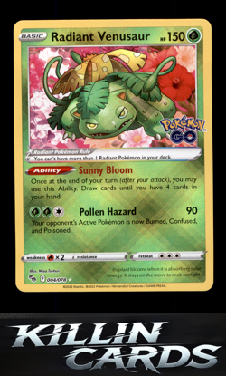 Radiant Venusaur 004/078 Pokemon Radiant Rare Pokemon GO Card NM - Image 1